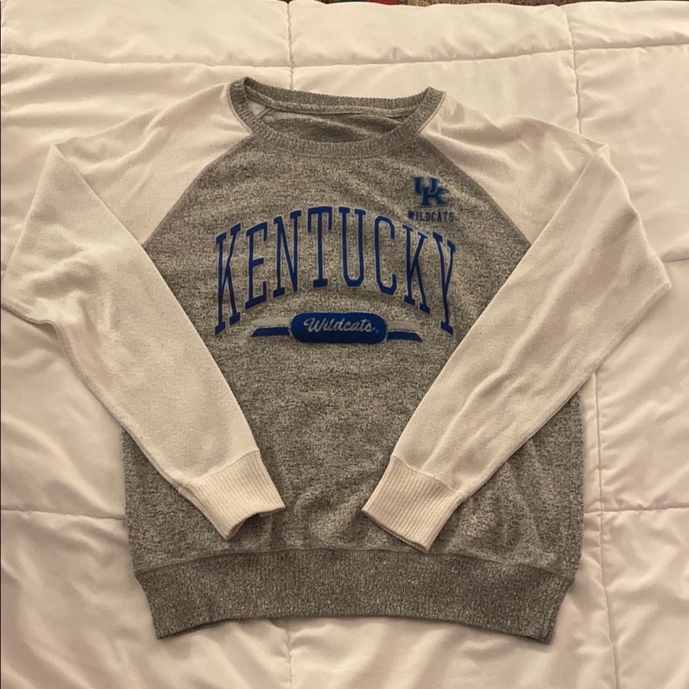 Kentucky Wildcats Long Sleeve Gray and White Tee